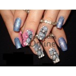 Matrita de Unghii din metal dreptunghiulara 16,2x10,2cm XL Flowers 05